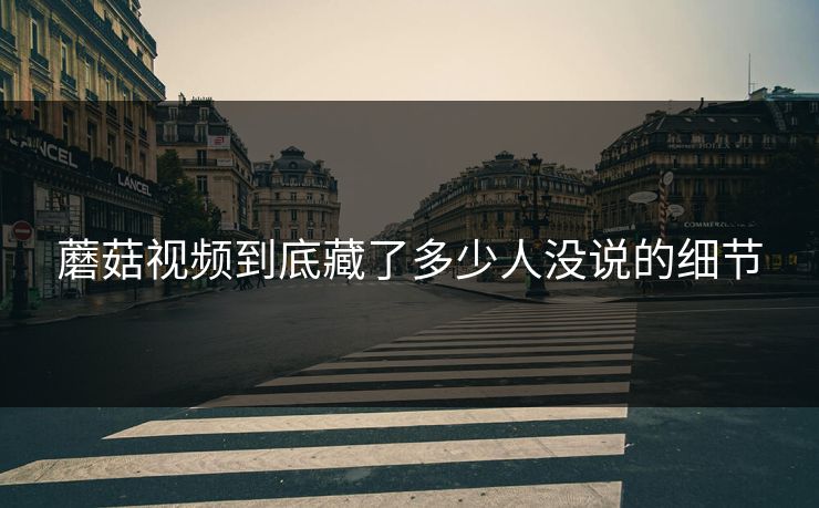 蘑菇视频到底藏了多少人没说的细节  第1张