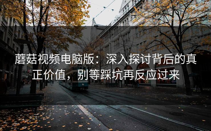 蘑菇视频电脑版：深入探讨背后的真正价值，别等踩坑再反应过来  第1张