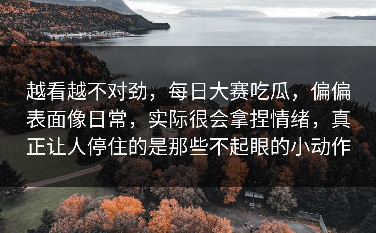 越看越不对劲，每日大赛吃瓜，偏偏表面像日常，实际很会拿捏情绪，真正让人停住的是那些不起眼的小动作  第1张