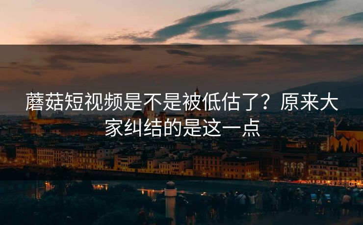 蘑菇短视频是不是被低估了？原来大家纠结的是这一点  第1张